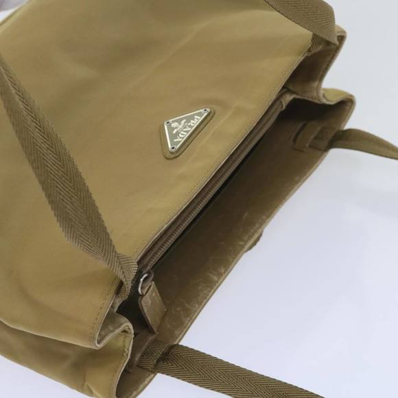 PRADA Shoulder Bag Nylon Beige Auth ac2724 - Picture 6 of 16